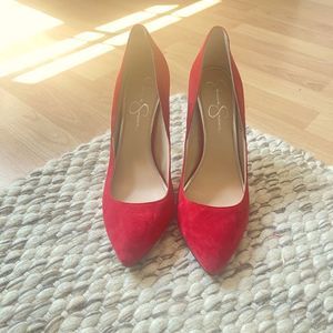 Red Jessica Simpson pumps